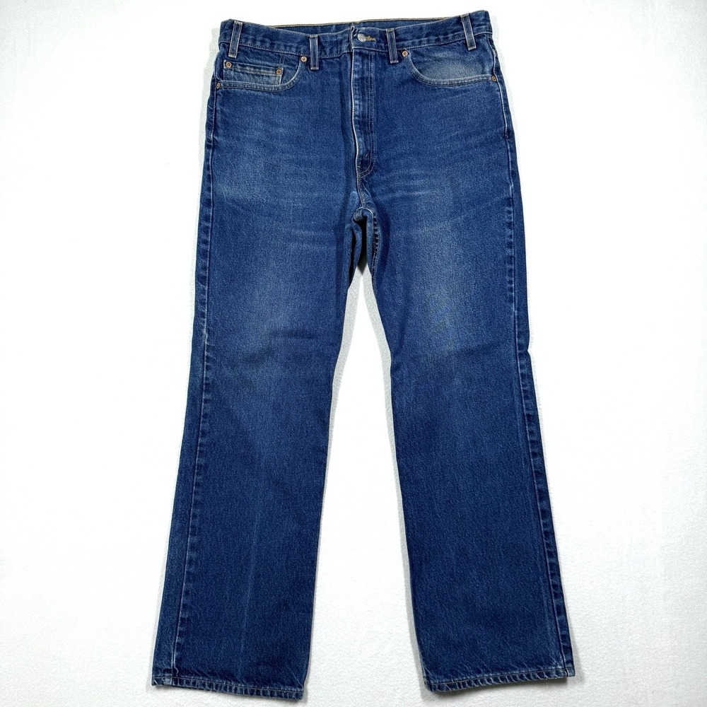 Vintage Levis 517 Jeans Mens 38x32 Boot Cut Dark Wash Fade Whiskers 90s Y2K USA